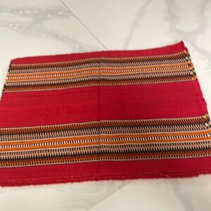 Vibrant Red Striped Table Runner